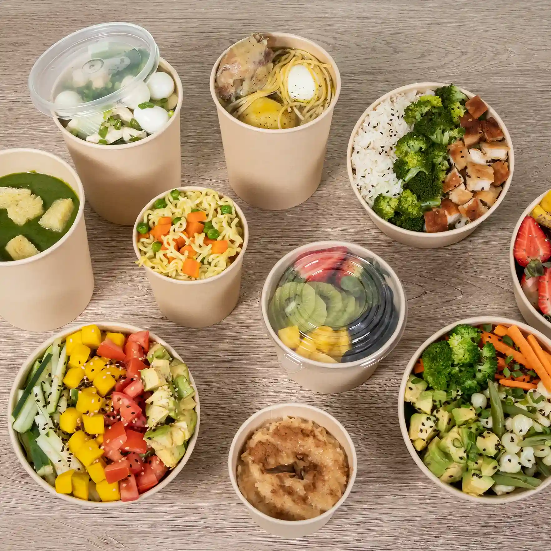 Bowls de bambú para sopas